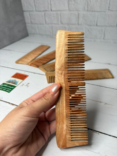 شانه چوبی دندانه ریز و درشت ۲۰ سانتی هندی با بهترین کیفیت