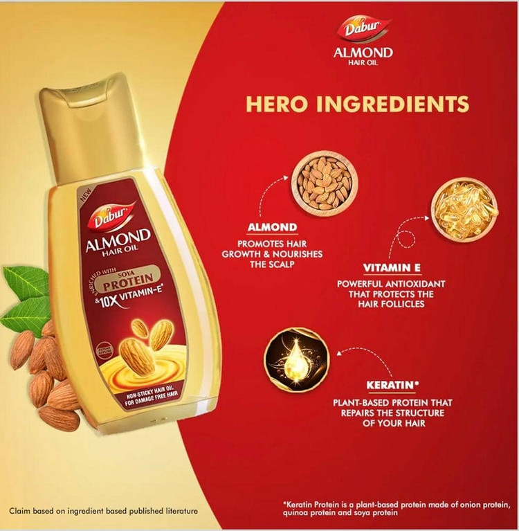 روغن مو بادام دابور - 485ml