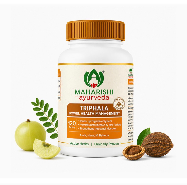 مکمل آیورودایی بر پایه ترکیب سه میوه گیاهی آملا (Amla)، هاریتاکی (Haritaki) و بیبهیتاکی (Bibhitaki). ۱۲۰ عدد