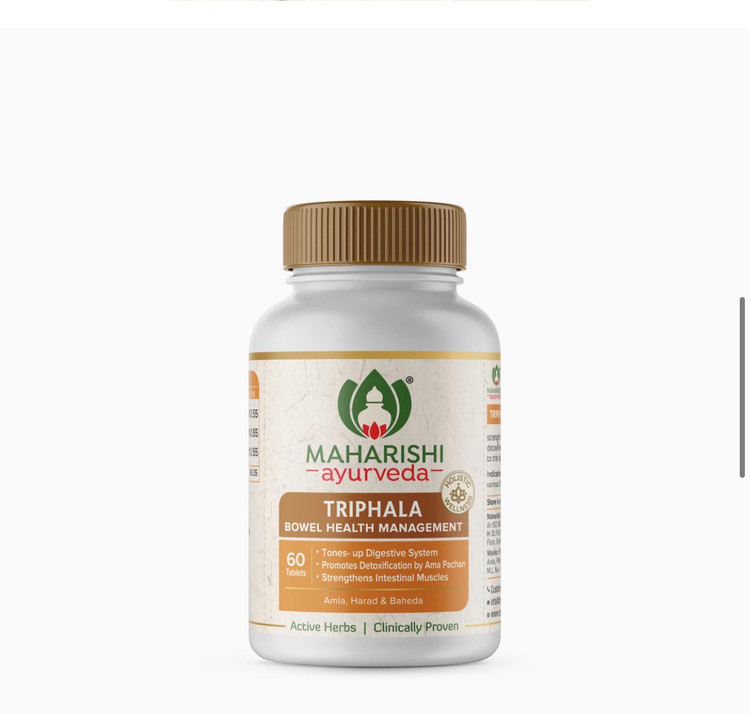 مکمل آیورودایی بر پایه ترکیب سه میوه گیاهی آملا (Amla)، هاریتاکی (Haritaki) و بیبهیتاکی (Bibhitaki).۶۰ عددی